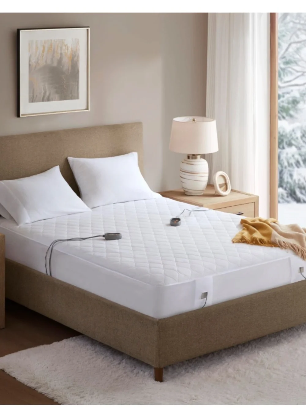 BeautyRest Heated Mattress Pad-Cotton Blend with 5 Heat Settings KING